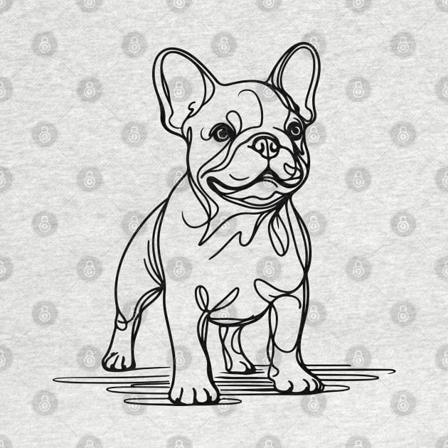 French Bulldog Minimalist Line Drawing by Astramaze